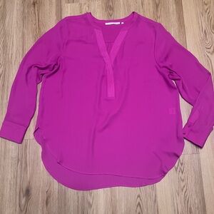Violet & Claire Pink hidden Buttoned Long Sleeve Blouse